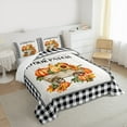 thumbnail image 3 of jejeloiu Autumn Fall Maples Full Size Comforter Sets,Orange Pumpkin Sunflower Bedding Comforter Set,White Black Plaid Bedding Sets For Child,Ultra Soft Home Decor,3pcs, 3 of 8