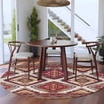 thumbnail image 5 of Red Orange Boho Round Area Rug 5ft Washable Large Round Rug for Living Room, Soft Non-Slip Circle Rugs for Dining Room, Geometric Tribal Southwestern Floor Carpet for Bedroom Entryway Home Office, 5 of 9