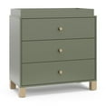 thumbnail image 3 of Storkcraft California 3 Drawer Dresser with Infant Changing Topper, Olive with Driftwood, 3 of 16