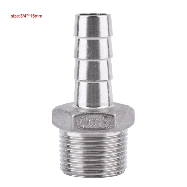 Cergrey Stainless Steel SS304 Male Thread Pipe Fitting Barb Hose Tail Connector BSP 1/8 ~3/4 ,Barb Adapter,Hose Adapter Fitting