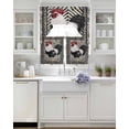thumbnail image 3 of Black White Vintage Rooster Swag Kitchen Curtains Sets for Windows 24 Inch Length, Boho Pastoral Animals Short Window Curtain Panels Swags Valances and Tiers 3 Piece Set for Cafe/Dining Room, 3 of 5