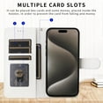 thumbnail image 5 of Compatible with Samsung Galaxy Note 20 Case, Premium Leather Wallet Book Case Magnetic Flip RFID Blocking Credit Card Holder Kickstand with Wrist Strap Shock Absorbing Case, White, 5 of 11