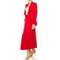 thumbnail image 3 of Women's Solid 2-Piece Blazer and Long Skirt Set ? Elegant and Professional, 3 of 8