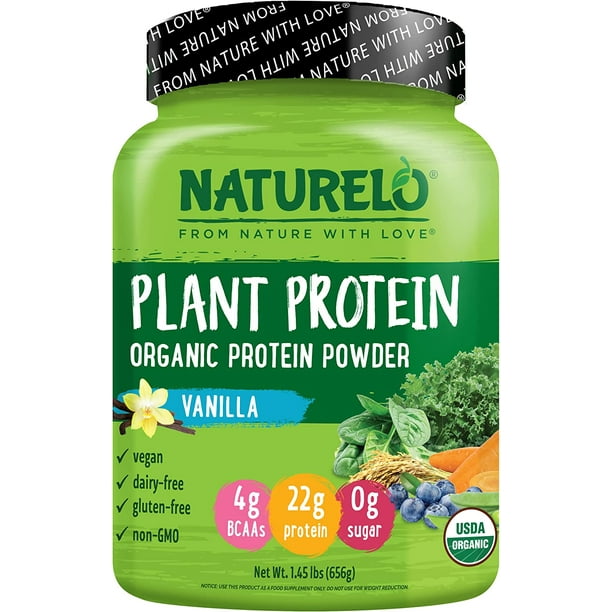 NATURELO Plant Protein Powder, Vanilla, 22g Protein Vegan 20