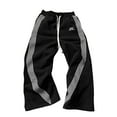 thumbnail image 2 of Mens Sweat Pants Fall Athleisure Color Block Straight Leg Striped Slacks Sports Pants Loose Drawstring Trousers Men's Athletic Pants, 2 of 6
