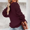 thumbnail image 4 of Plus Size Sweater Tops On Seasonal Women's Solid Hollow Out Pullover Long Sleeve Sweater Red 10(XL), 4 of 9