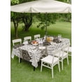 thumbnail image 4 of Outdoor Tablecloth with Umbrella Hole for Patio/Picnic/Party/Camping, Black Gray Palm Leaves Waterproof Table Cloth Rectangle Table Cover Washable, Summer Tropical Botanical Retro (60"x 84"), 4 of 9