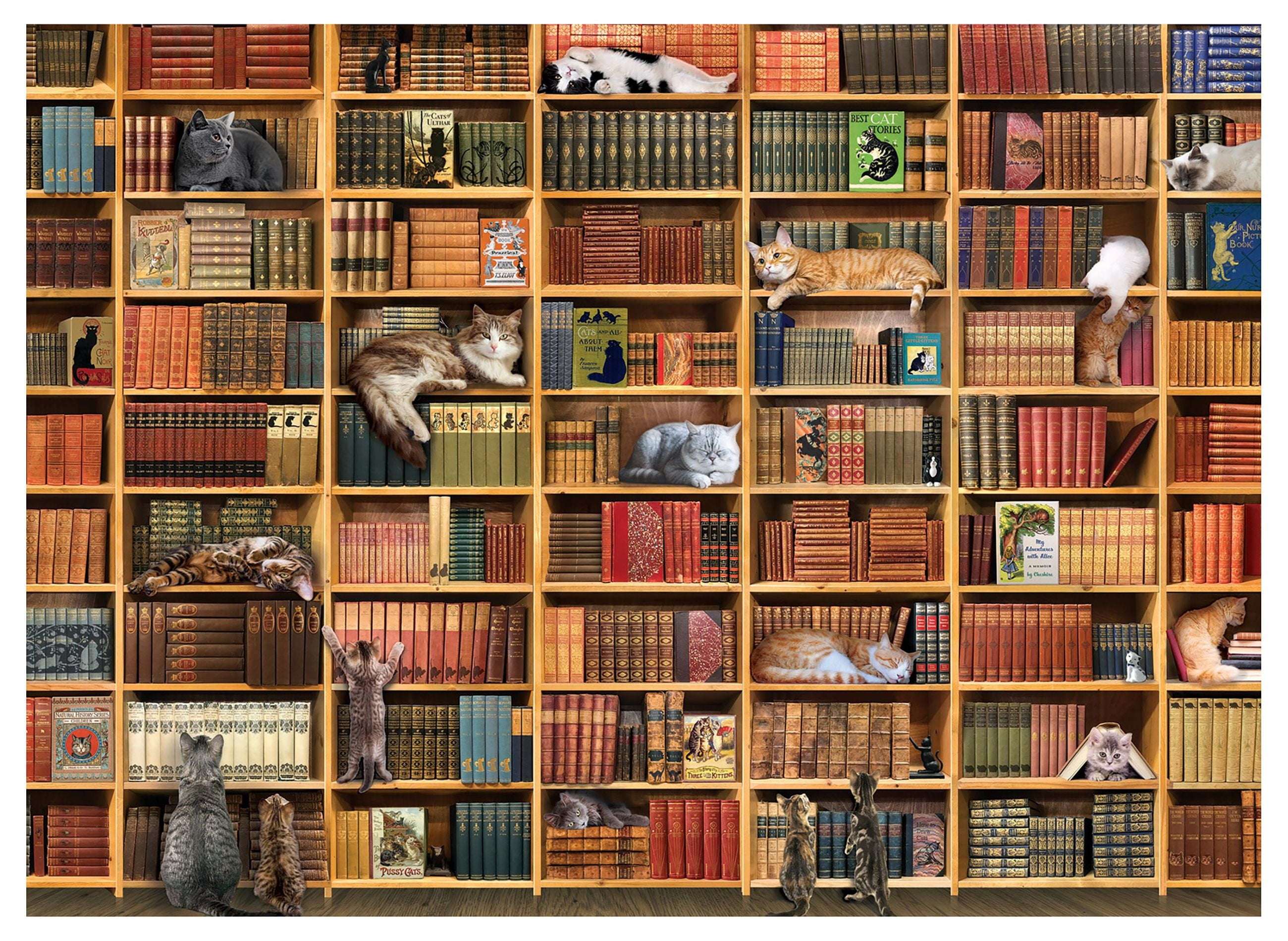 Cat Bookshelf Jigsaw Puzzle 1000 Piece