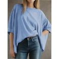 thumbnail image 2 of Women's T-shirt Round neck short-sleeved casual tops Elegant solid colour T-shirt tops, 2 of 6