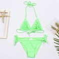 thumbnail image 7 of LIIPEE Girls Swimsuit Sets Casual Summer Solid Color Layered Ruffle Trim Adjustable Spaghetti Strap Bikini Tops Bottoms 2 Piece Set Kids Beach Pool Fashion Backless Cute Swimsuits,Green,9-10 Years, 7 of 7