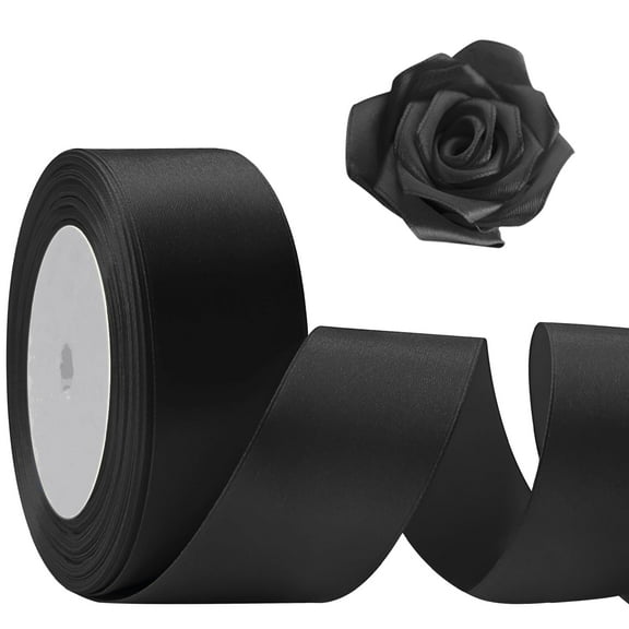 DKLYHW 25 Yards Satin Ribbon, 1 1/2inch Wide Thick Fabric Ribbon for Craft, Flower Bouquets, Gift Wrapping, Wedding, Bow Making and Valentines Decoration