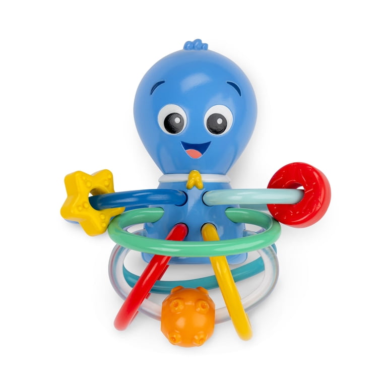 Ocean Octopus Teether Rattle Toy with Beaded Rings and Multiple Textures photo 1
