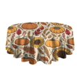 thumbnail image 5 of Fall Pumpkins Sunflowers Autumn Pattern Round Tablecloth 60" X 60",Wrinkle Wipeable Table Cloth for Kitchen Dining Room Picnic Patio Party, 5 of 6