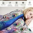 thumbnail image 3 of Autua Peacock Theme Warm Lightweight Soft Fleece Blanket for All Seasons Living Rooms Sofa Decor Cow Gifts Blanket Excellent Hand Feel Blanket 50x60in, 3 of 6