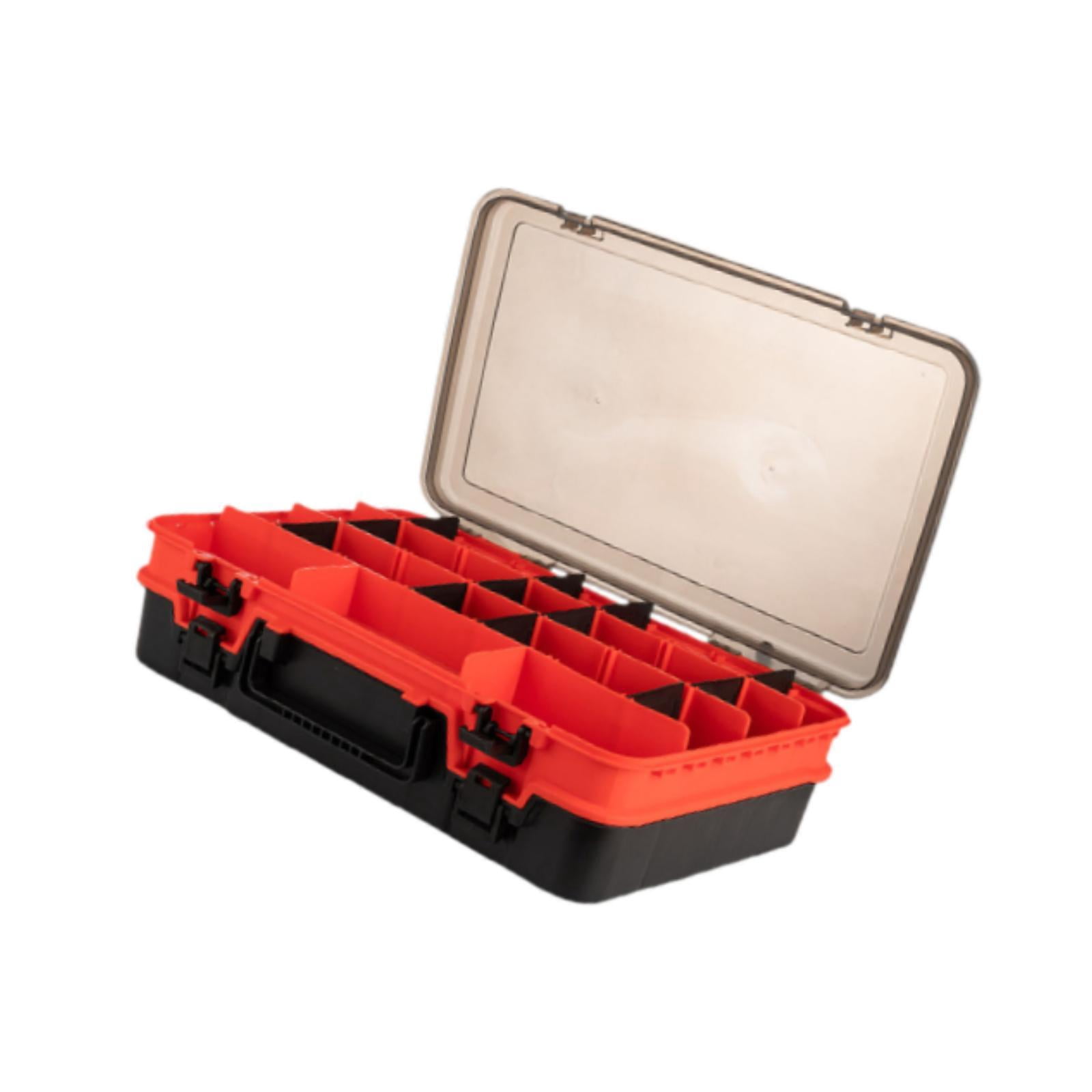 Wswqop Baits Storage Box Fishing Tackle Organizer with Removable Dividers Multifunction Orange