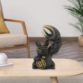 thumbnail image 4 of Figurine de Chien Porte-Bonheur Statue Décorative Objet de Collection Sculpture pour Table Noir, 4 of 8