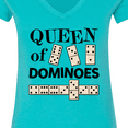 thumbnail image 4 of Inktastic Queen of Dominoes Women's V-Neck T-Shirt, 4 of 5