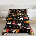 thumbnail image 2 of Feelyou Kawaii Black Kitten Queen Comforter Set, Rustic Groovy Flower Bedding Sets, Cute Cartoon Animal Reversible Bedding Comforter Set, Super Cozy Room Decor, 3-Piece, 2 of 8