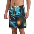 thumbnail image 2 of Rocae Adorable Blue Baby Dragon for Men's Beach Shorts Casual Elastic Waist Drawstring Summer Beach Shorts,S-3XL-X-Large, 2 of 6