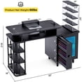 thumbnail image 6 of Advwin Manicure Table with LED Light, Dust Collector, Detachable Storage Rack, Charging Station & Wrist Rest, Beauty Salon Nail Desk Workstation, Black, 6 of 9
