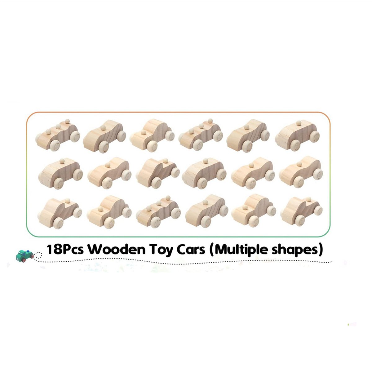 72 Pack DIY Wood Car Toys Unfinished Wooden Cars to Paint Wooden Craft Cars for Home Activities Craft Projects Family