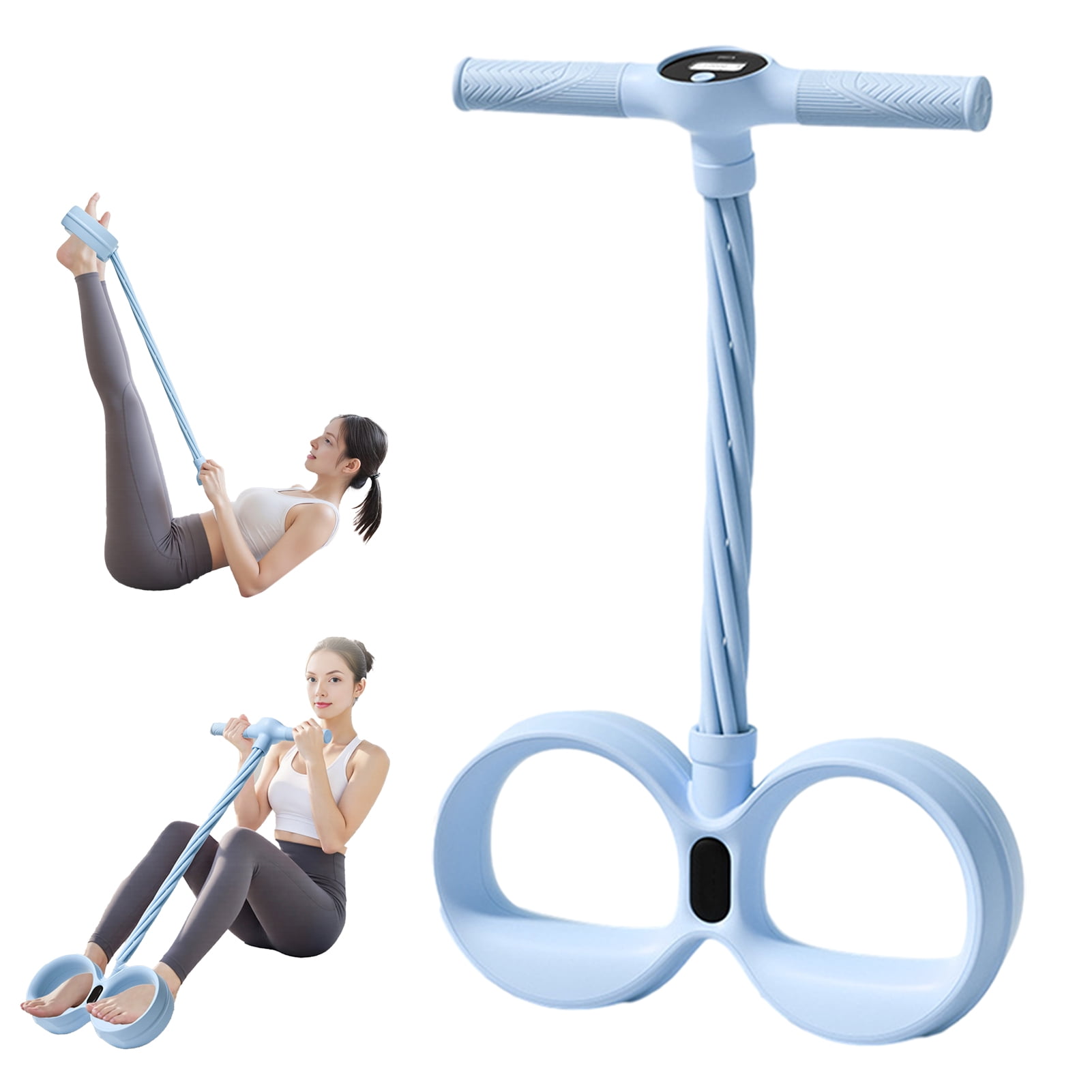YIFAEUX 6-Tube Pedal Ankle Puller Resistance Band with Counter Handle Elastic Yoga Sit-up Pull Rope Men Women Pedal Tensioner Exerciser Workout Equipment
