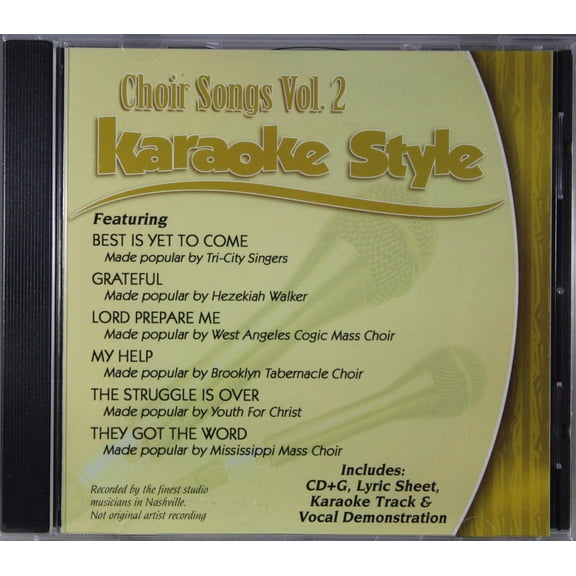Choir Songs Volume 2 Daywind Christian Karaoke Style NEW CD G 6 Songs