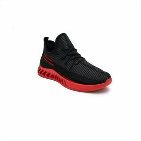 Akademiks Mens Fit Knit Lace Up Breathable Jogger Sneakers Black Red Size 9M NIB