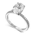 thumbnail image 4 of 2.00 Ct Certified Moissanite Oval Cut Solitaire Engagement Ring 18K White Gold Plated and Sterling Silver Promise Ring Wedding Jewelry Valentine Gift, 4 of 5