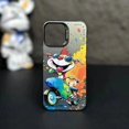 thumbnail image 3 of Fashion Graffiti iPhone15 Case Suitable for iPhone14 13Pro Max Models Cartoon Animal Pattern Matte Plated Soft Silicone Material, 3 of 5