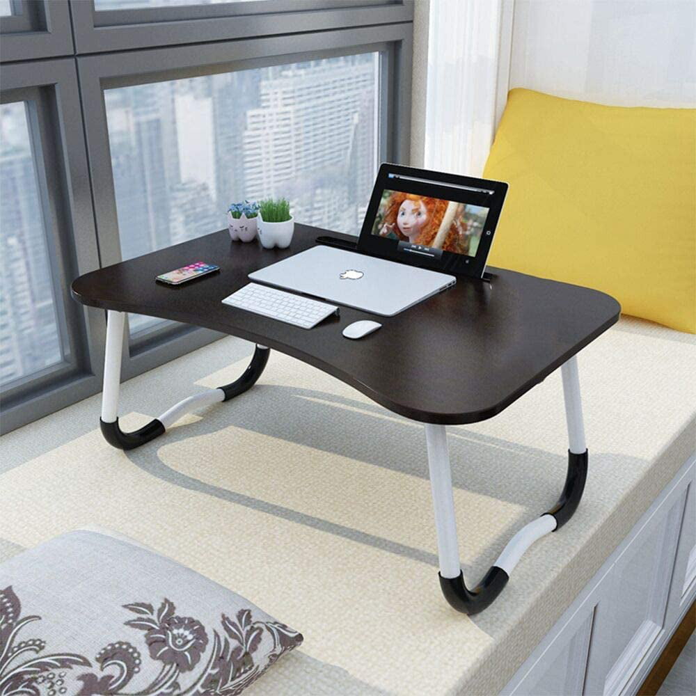 Foldable Bed Tray Lap Desk Portable Lap Desk With Phone Slots Notebook