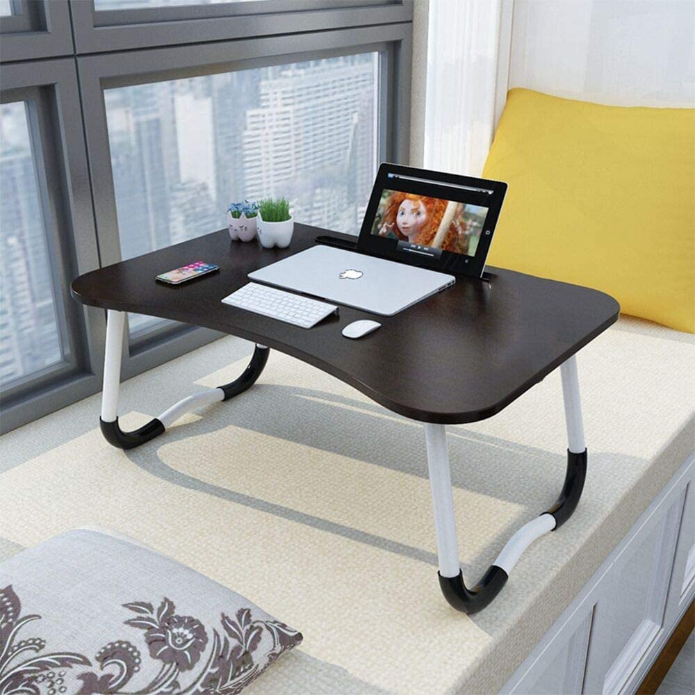 Foldable Bed Tray Lap Desk Portable Lap Desk With Phone Slots Notebook 