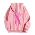 thumbnail image 4 of Fiaer,Womens Breast Cancer Awareness Hoodies,Women's Full Zip Oversized Ribbon Feathers Printed Hooded Sweatshirts,Loose Fit Casual Trendy Hooded Jackets Pink XXXL, 4 of 5