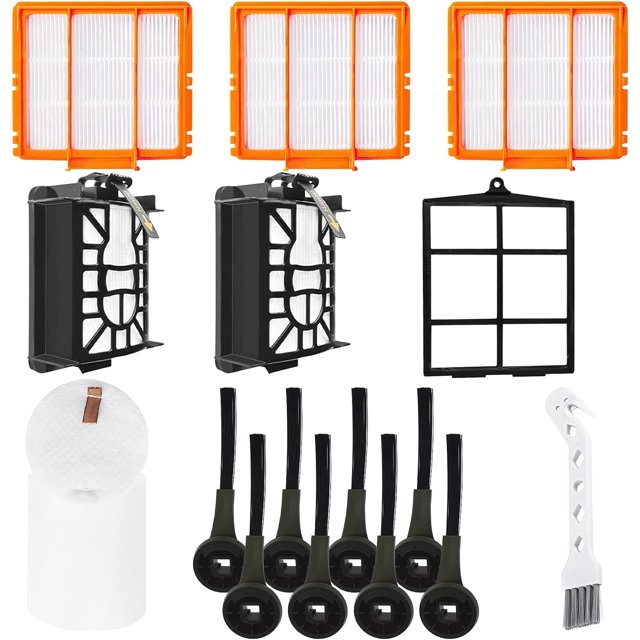 GFDYREE Vacuum Cleaner Replacement Parts Compatible with Shark AI AV2501S AV2501AE RV2502AE AV2510AOUS RV2520AOUS Accessories Kit with 8 Side Brush, 3 HEPA Filter, 2 Base Filter, 2 Primary F