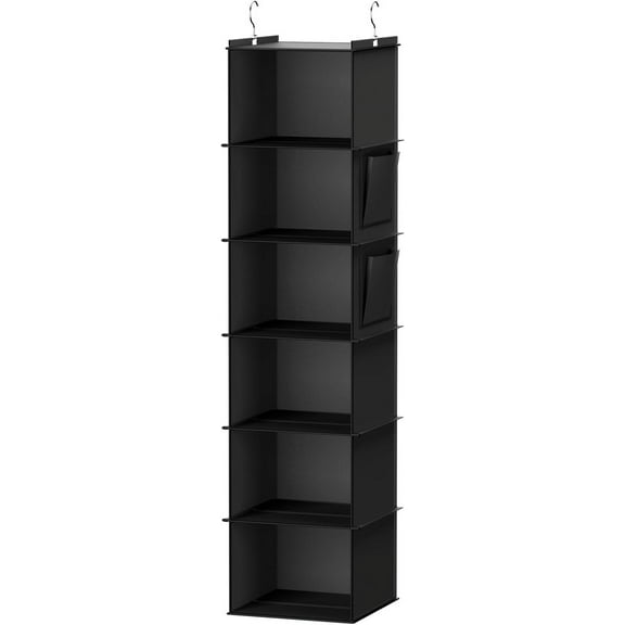 AWLYLNLL Hanging Closet Organizers and Storage, 6-Shelf Hanging Closet Shelves, Black