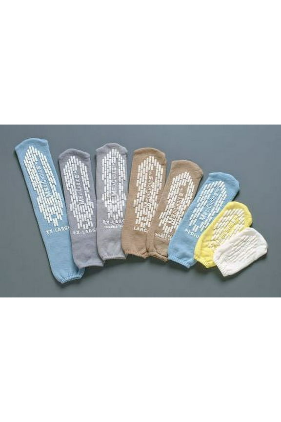 Bariatric Double Tread Slipper Socks Beige (4/Pairs/Pack)