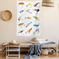 thumbnail image 2 of Fishing Tapestry, Several Fish Hook Equipment Objects Trolling Angling Netting Gathering Activity, Wall Hanging for Bedroom Living Room Dorm Decor, 60W X 80L Inches, Multicolor, by Ambesonne, 2 of 5