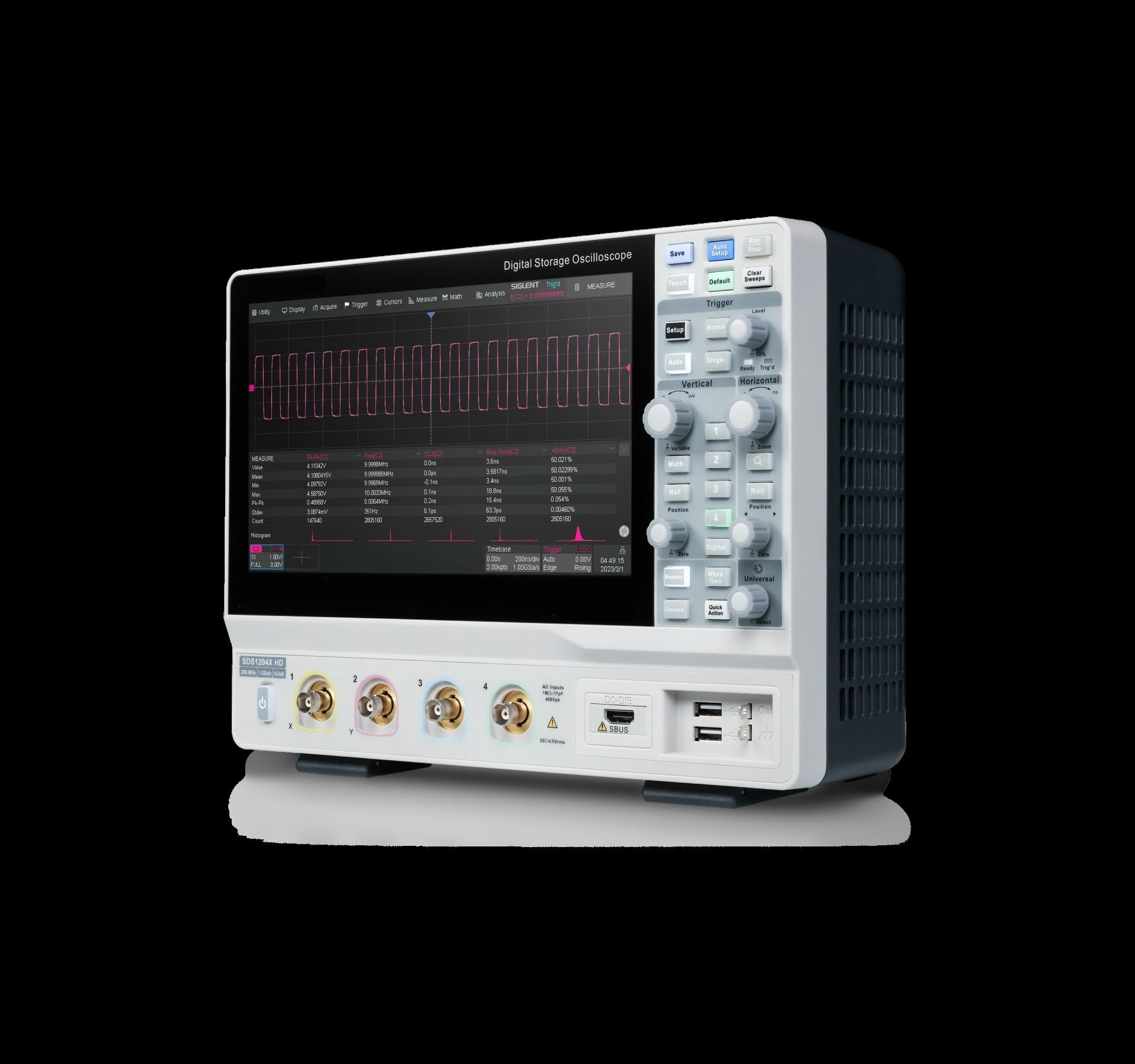 High-resolution Oscilloscope 200MHz 2+100Mpts/ch 12-bit ,Professional Designed