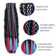 thumbnail image 2 of Clip de 24 pulgadas en extensión de cola de caballo de onda de maíz larga con trenzas de colores envuelta alrededor de pelo de cola de caballo rizado ondulado largo postizo sintéti, 2 of 5