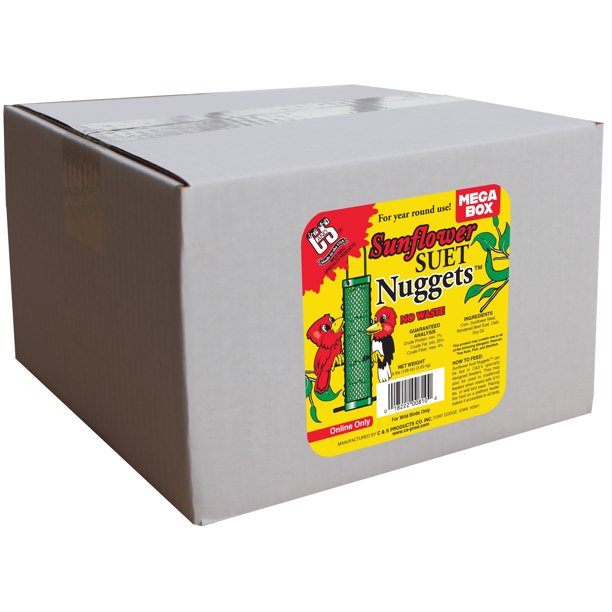 C&S Sunflower Nomelt Dough Suet Nuggets, 8 lb, Wild Bird Food