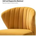 thumbnail image 5 of HULALA HOME Home Office Desk Chair with Gold Wheels, Small Cute Vanity Chair with Back for Bedroom, Adjustable Rolling Task Work Seat for Women/Girls, Mustard, 5 of 7