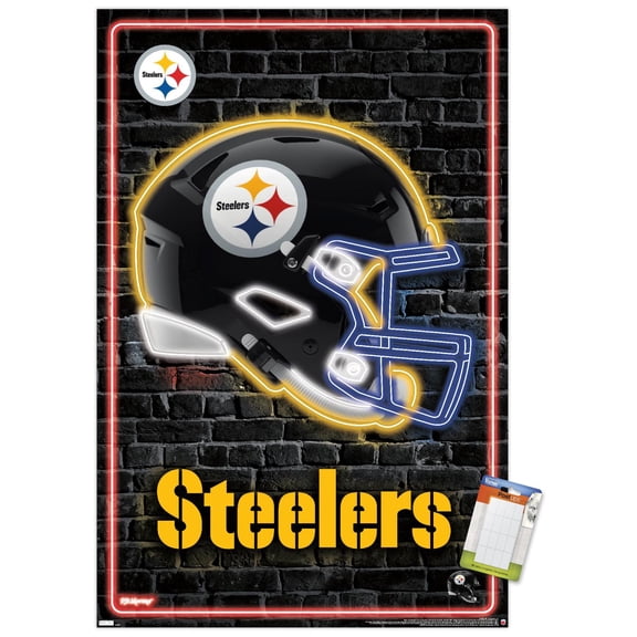 NFL Pittsburgh Steelers - Neon Helmet 23 Wall Poster, 22.375" x 34"