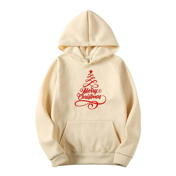 Sudadera con capucha para hombre, informal, con estampado navideño, de manga larga, tipo blusa