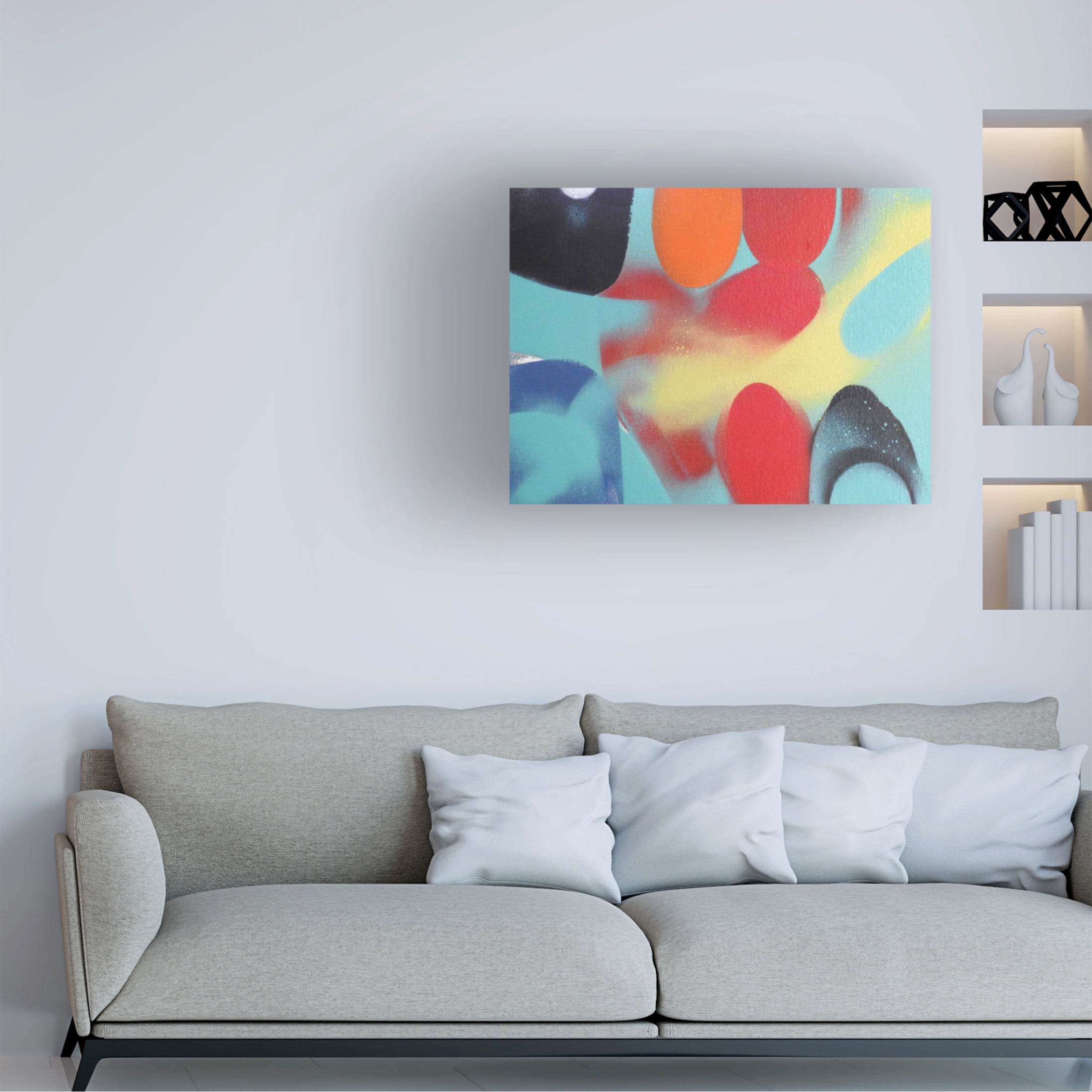Canvas Wall Art - Gill Miller 'Life 4' Wall Art for Living Room, Bedroom, or Office Décor by Trademark Fine Art - 47 x 35 Inches