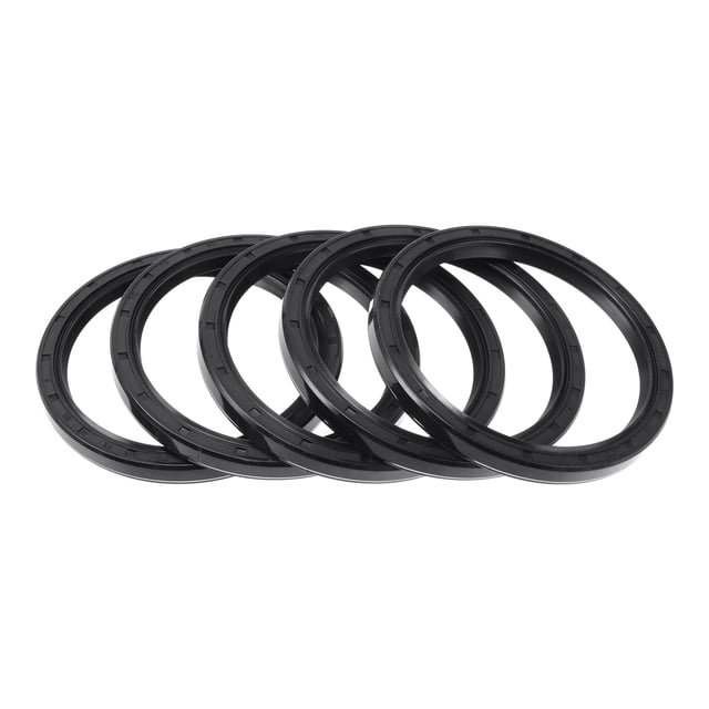 Sello de aceite universal Unique Bargains TC de doble labio con resorte de acero, anillo de sello para eje rotativo 75x90x8mm, caucho nitrilo negro de alta presión, 5 piezas