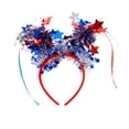 thumbnail image 6 of Patriotic Red White Blue Headband, Sparkly Tinsel & Star Hair Hoop for 4th of July Parties, 6 of 7