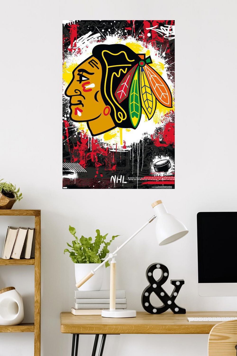 NHL Chicago Blackhawks - Maximalist Logo 23 Wall Poster, 22.375" x 34"