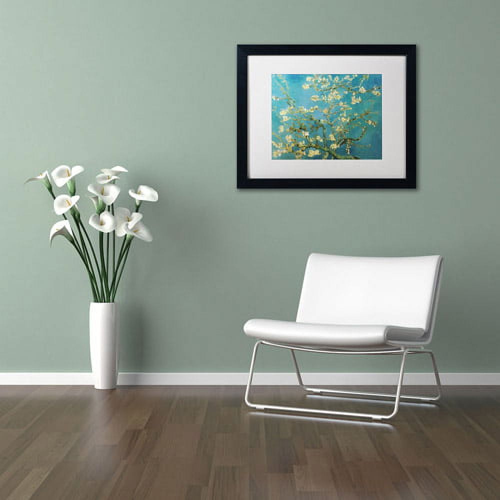 Trademark Fine Art "Almond Branches" Framed Canvas Art by Vincent van Gogh