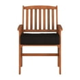 thumbnail image 3 of CorLiving Miramar Hardwood Outdoor Armchairs with Seat Cushions and High Slat Backs, Brown/Black (Set of 2), 3 of 8