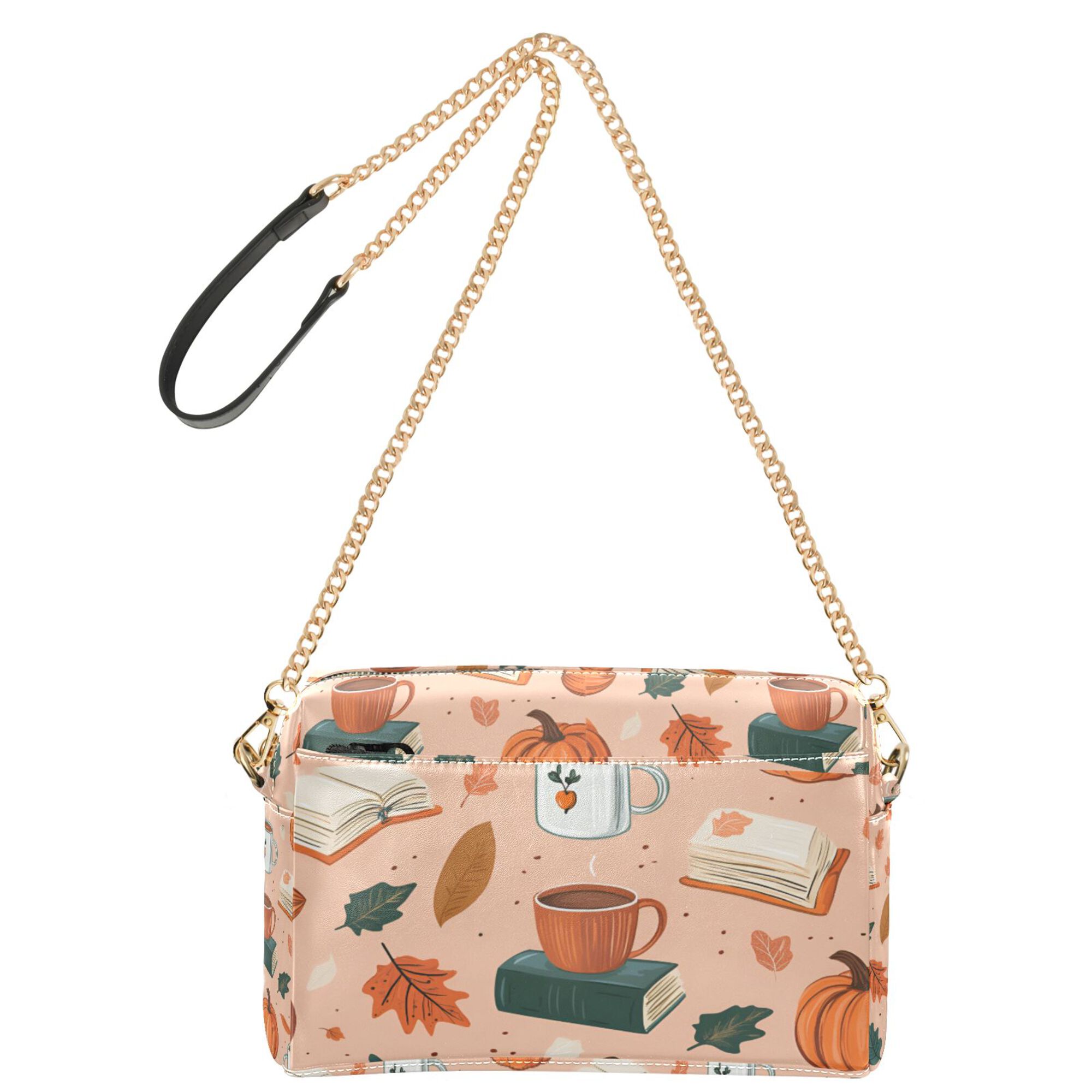FORMRS Women Crossbody Purse with Chain Strap Vegan Leather Shoulder Handbag, Pink Fall Coffee
